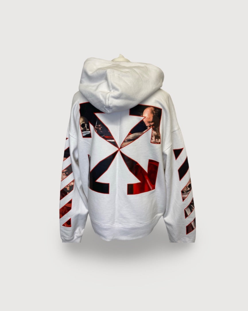 White Off-White Hoodie, L