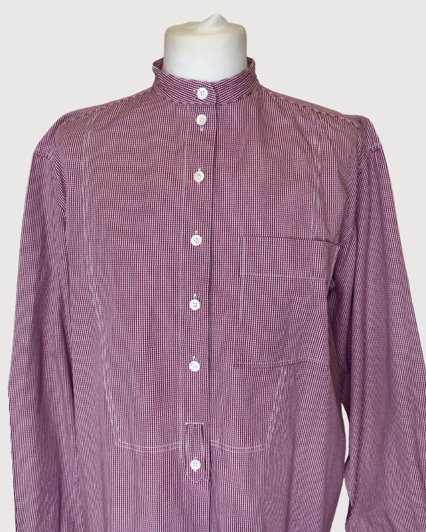 Red / White Celine L/S Check Shirt, 12