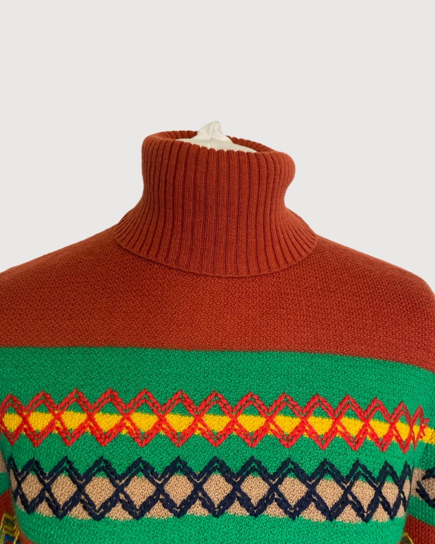 Orange Gucci Roll Neck Jumper, L