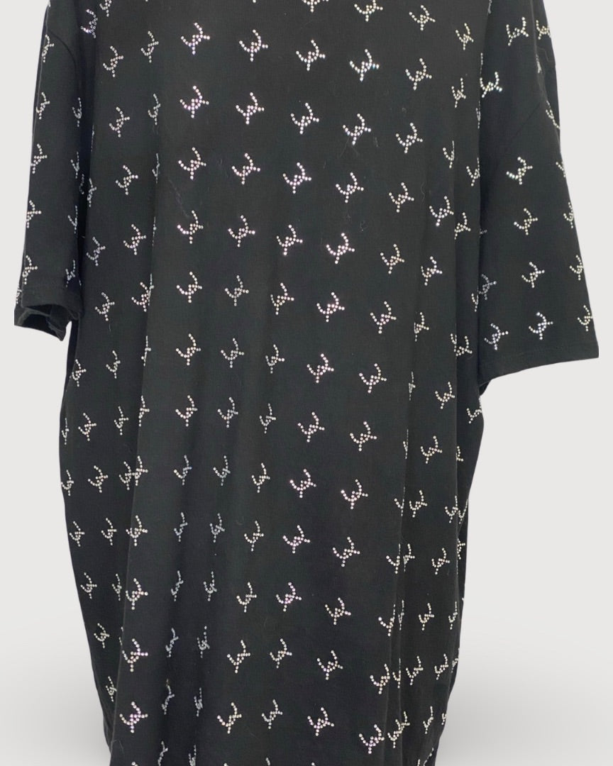 David Koma Rhinestone Embellished T-shirt Black S