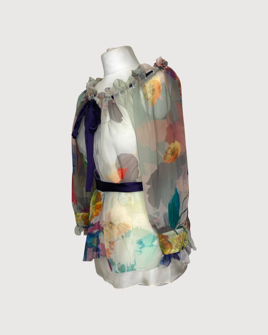 Multi Coloured Matthew Williamson Floral Blouse, 10