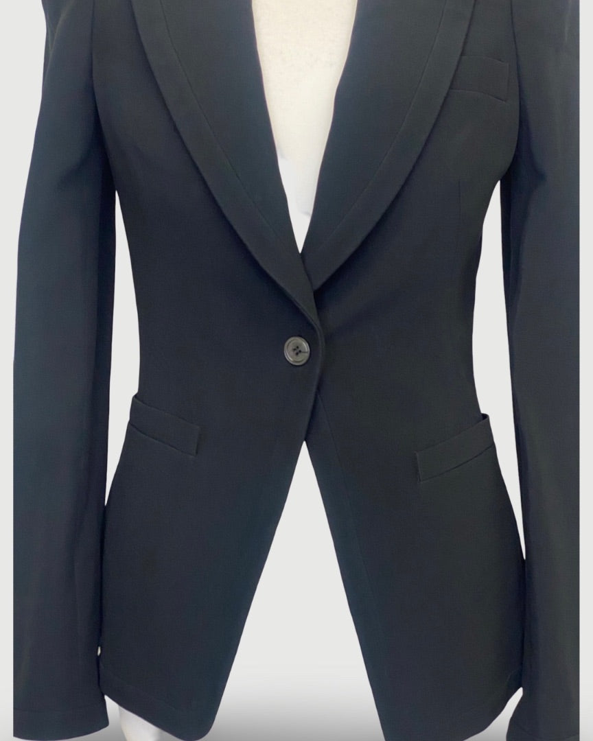Alexander McQueen Padded Shoulder Blazer Black 10