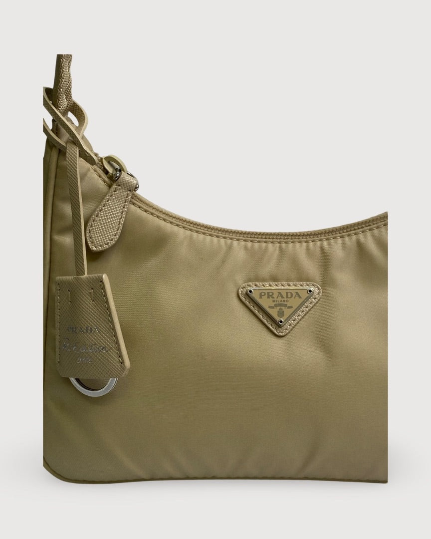 Beige Prada Nylon Mini RE 2000 Bag