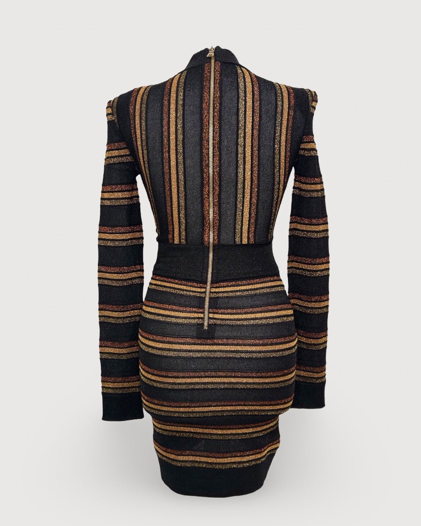 Black/gold Balmain Dress, 8