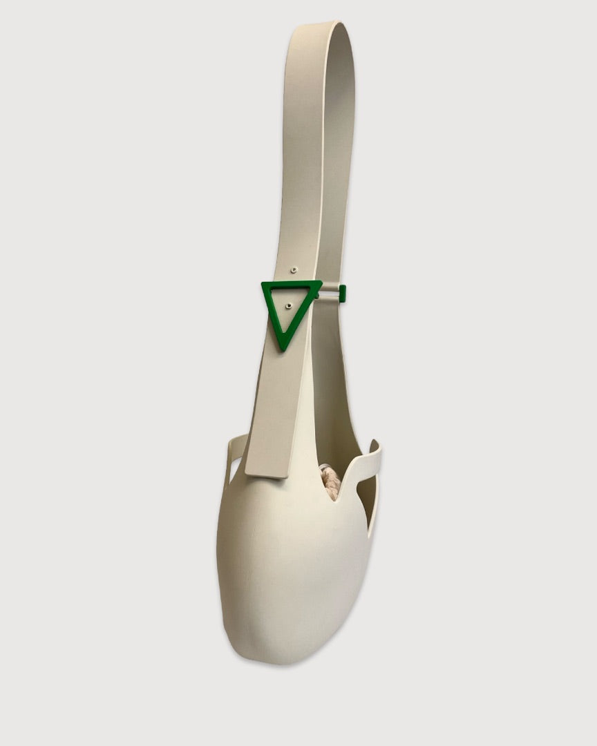 White Bottega Veneta Small Punch Rubber Shoulder Bag, 8