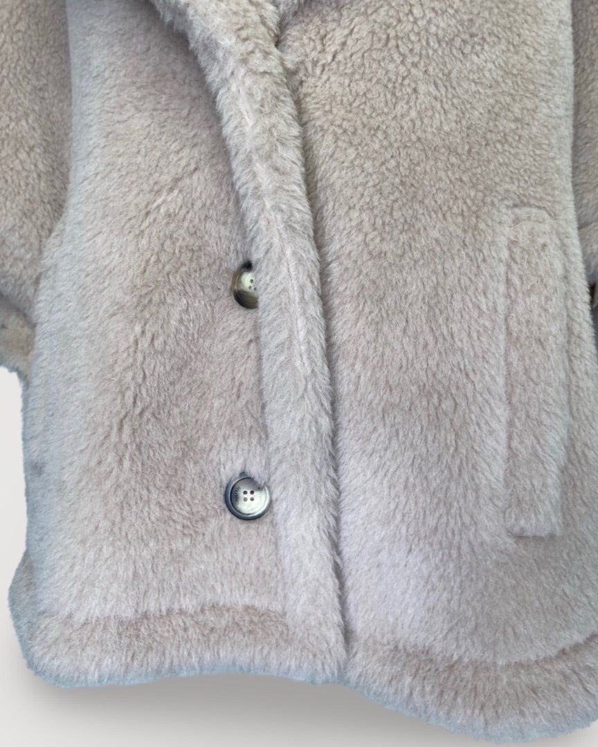 Beige Max Mara Teddy Cape Jacket, M/L