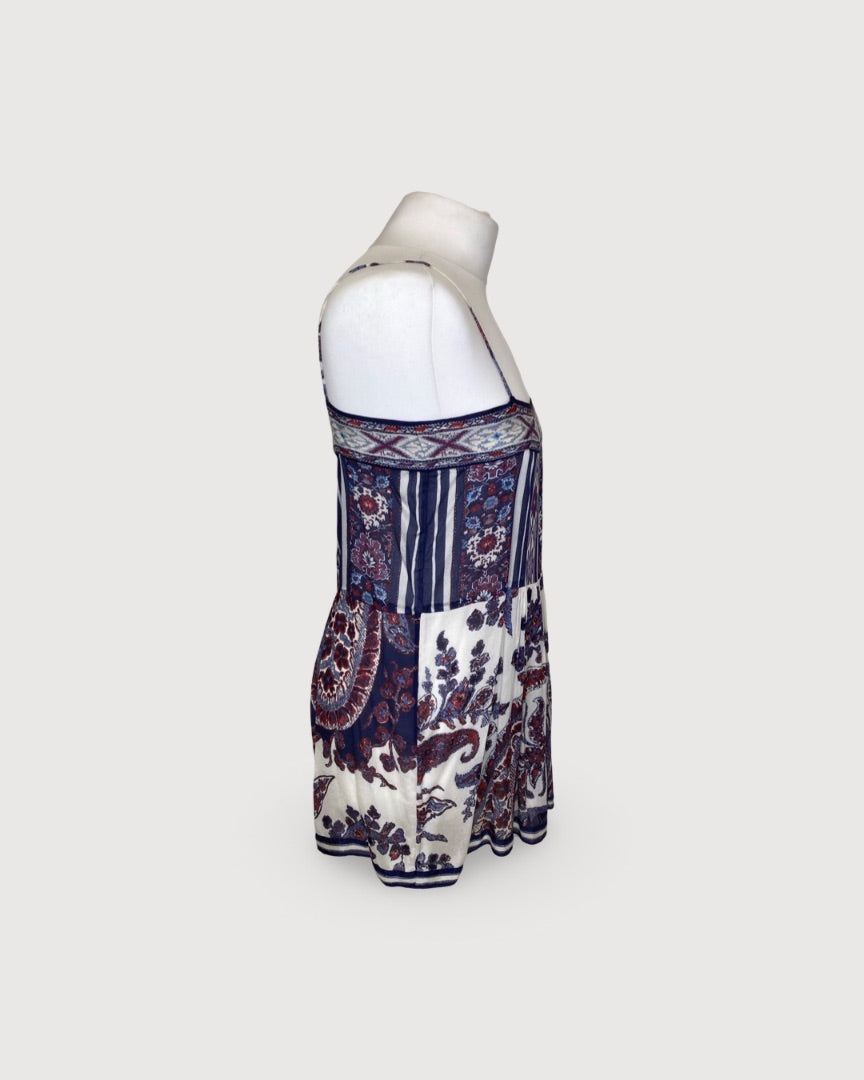 Isabel Marant Etoile Print Cami Cream/ Purple S