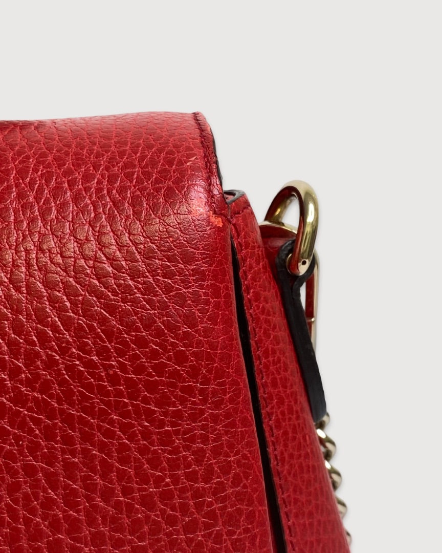 Red Gucci Medium Interlocking G, Top Handle Bag