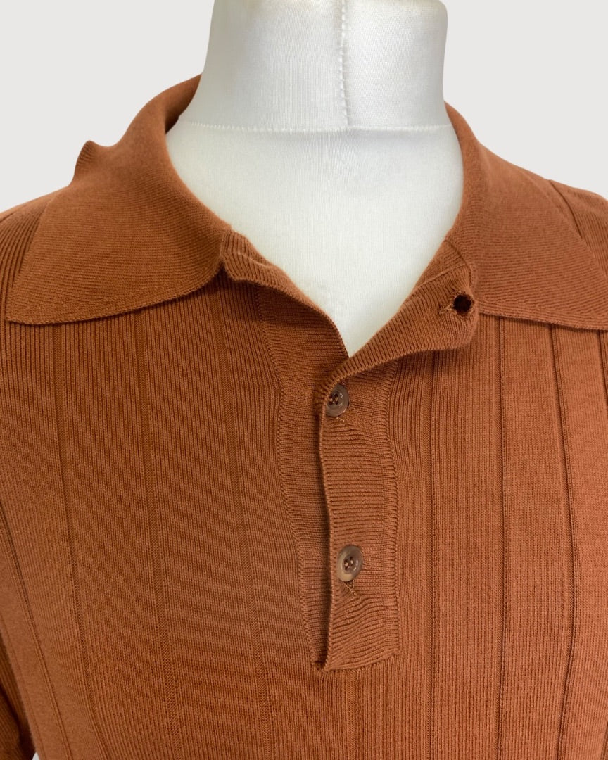 Giuliva Heritage Knit Polo Brown XL