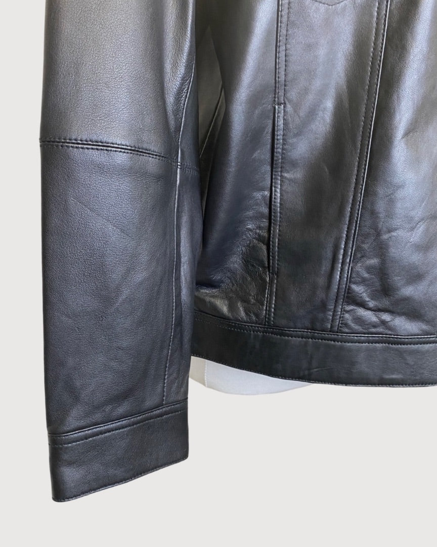 Black Urban Code Leather Jacket, 10