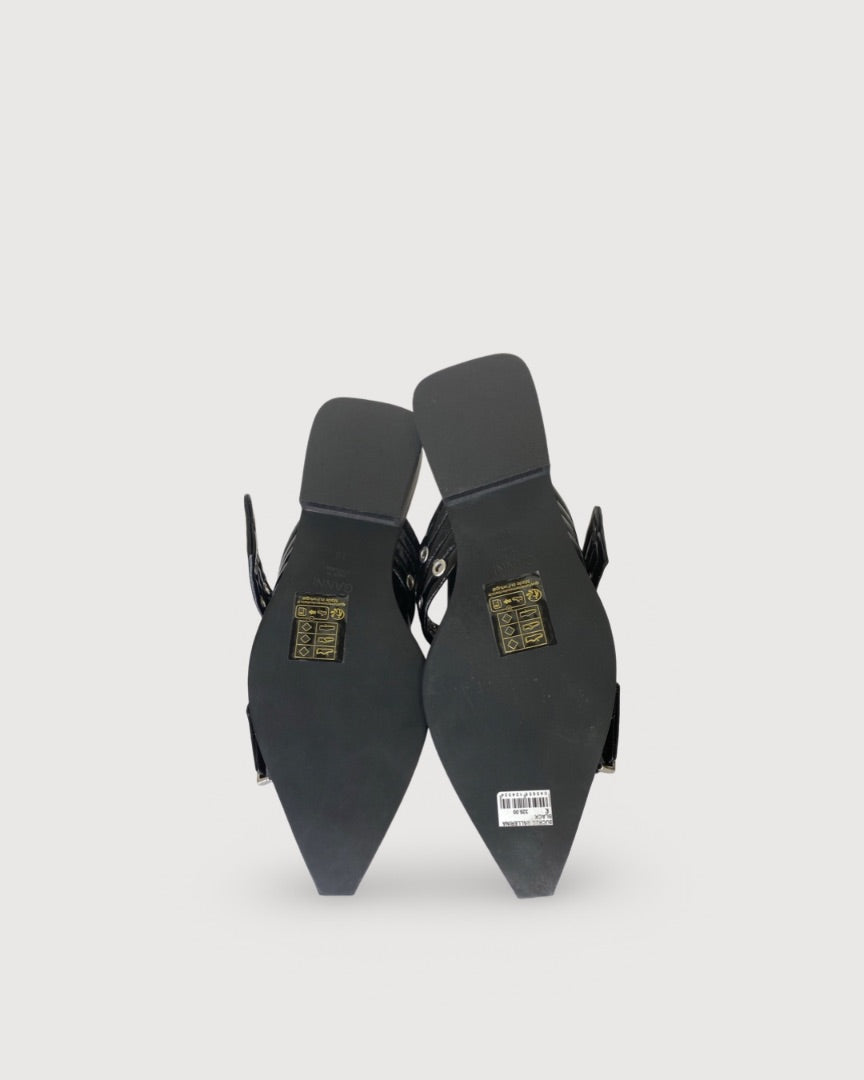 Ganni Buckle Ballerina Shoes Black 38