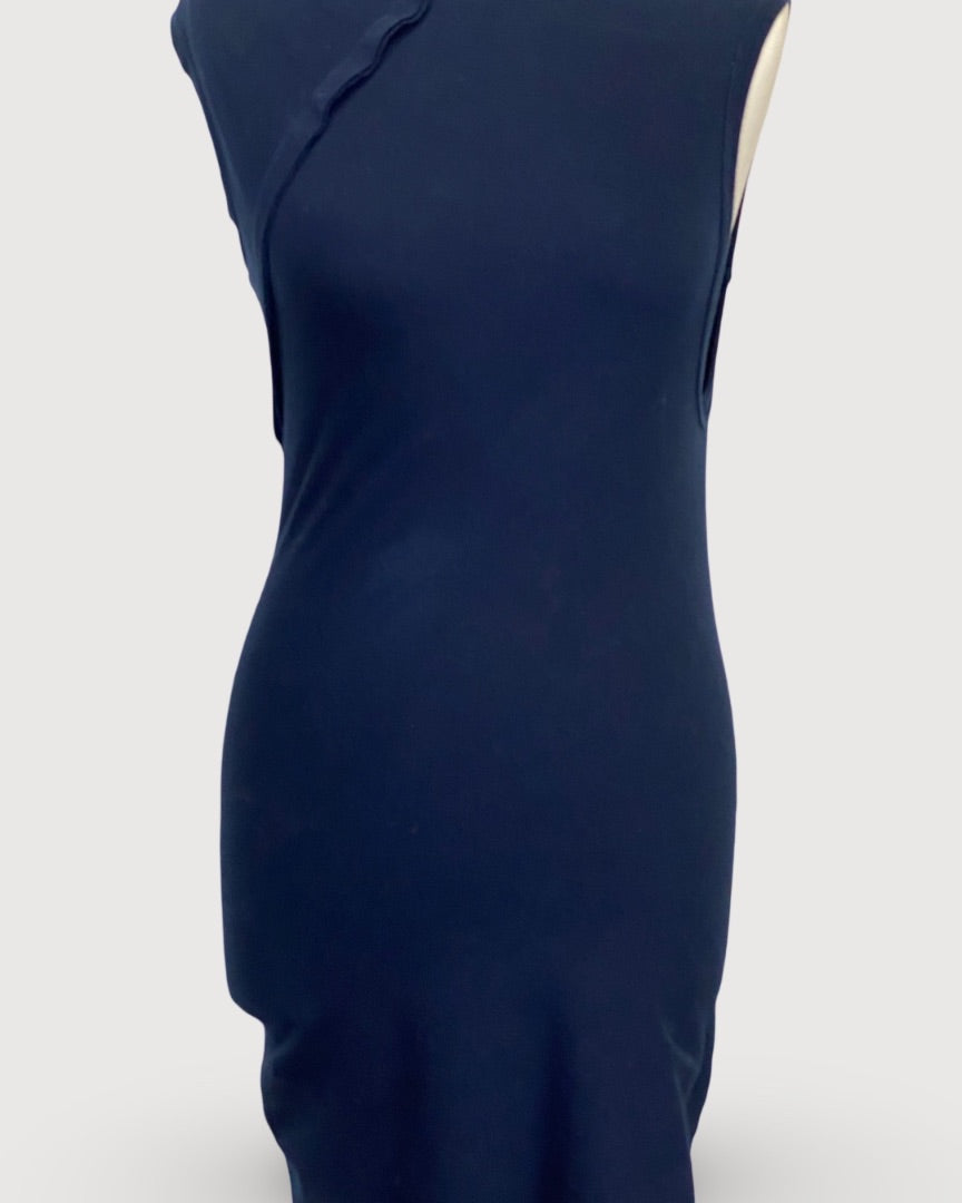 Comme Des Garcons Aysmmetric T-shirt Dress Navy S