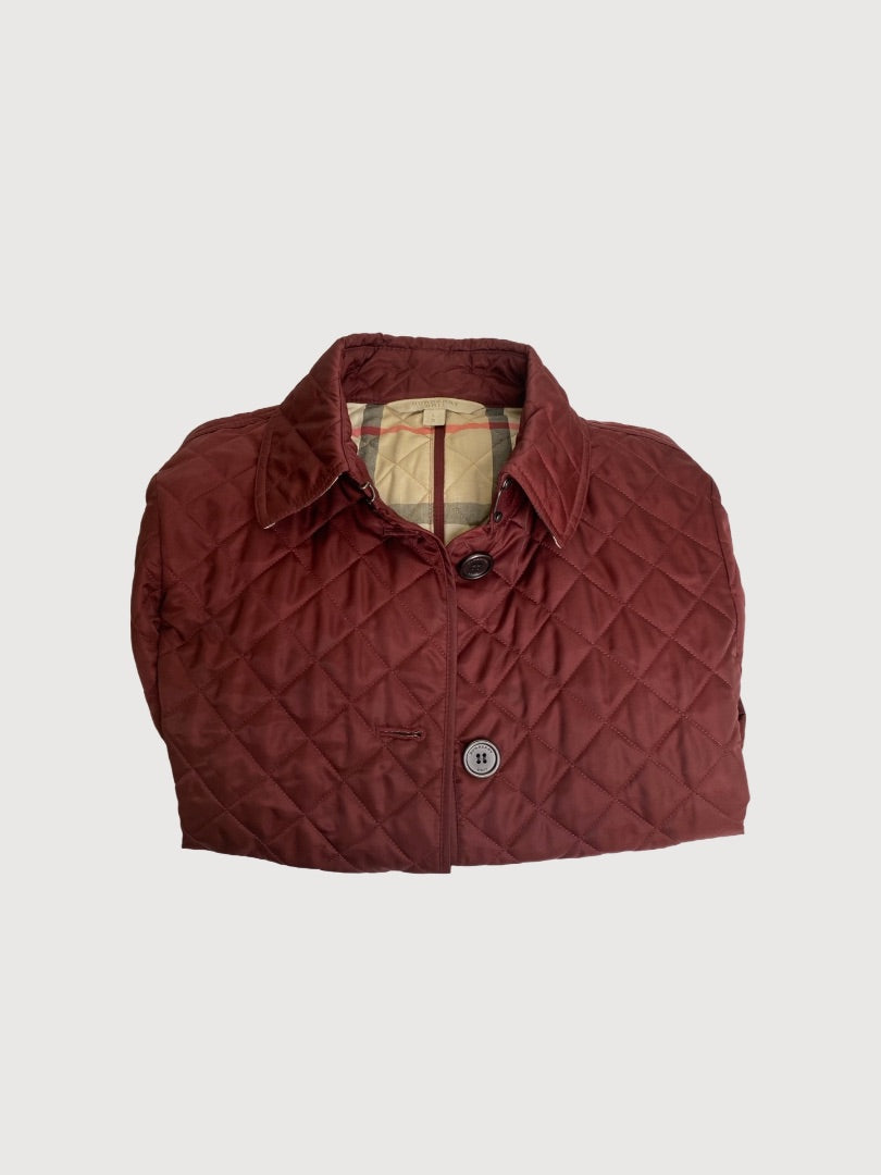 Burgundy Burberry Brit Jacket, L