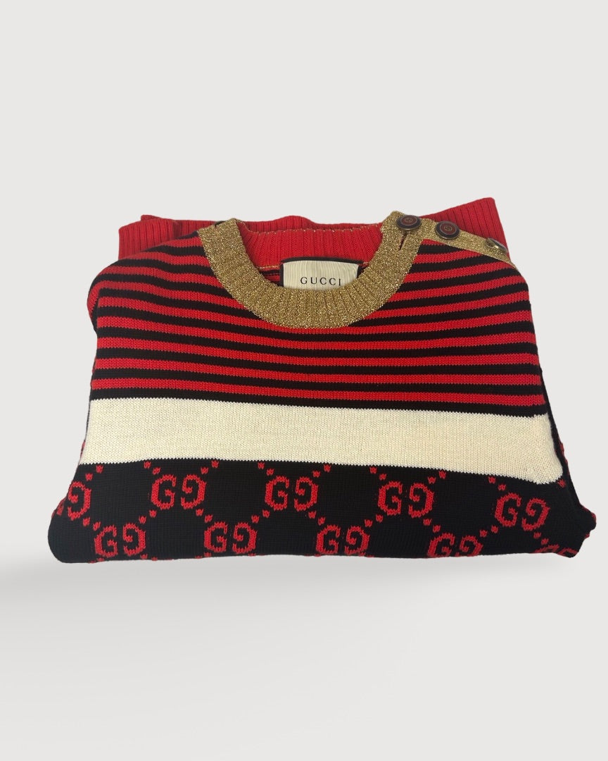 Blue & Red Gucci Top, S