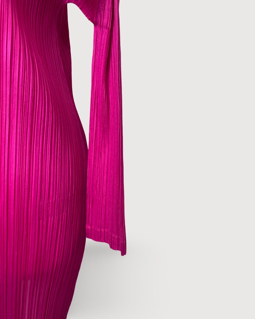 Pink Pleats Please Mini Dress, S