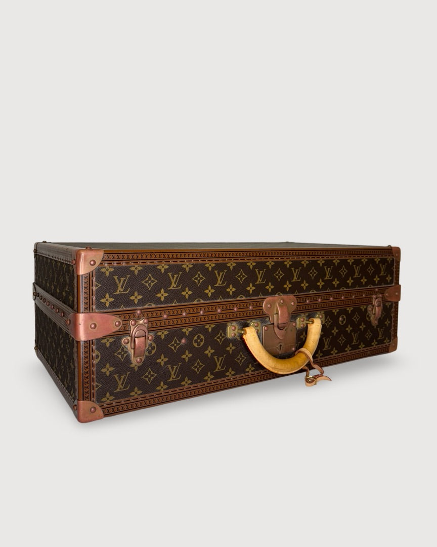 Brown Louis Vuitton Luggage, Alzer Shoe Trunk