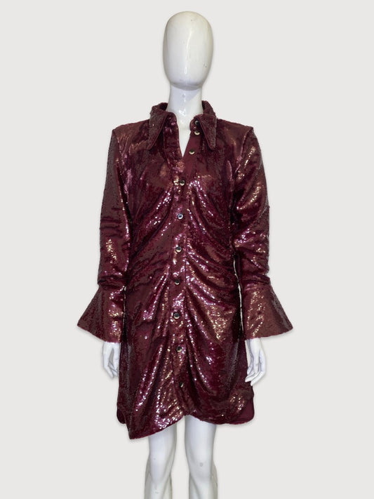 Burgundy ganni Sequin Dress, 38