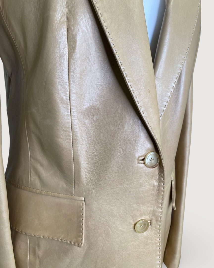 Beige Gucci Leather Jacket, 12