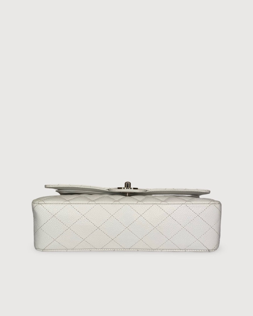 White Chanel Classic Flap