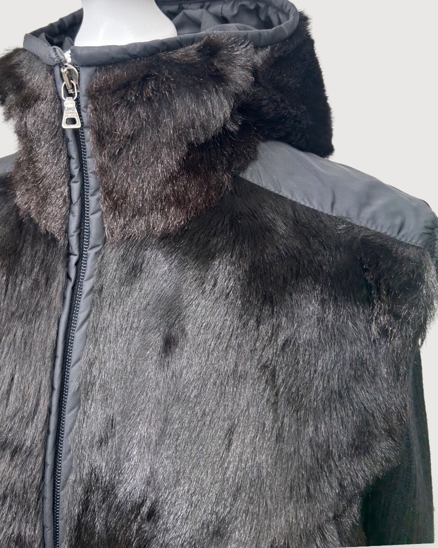 Black Prada Knit fur Hood, 40