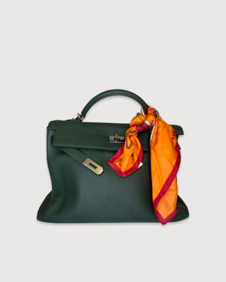 Hermes Kelly 35 Togo Leather with Palladium Hardware Green