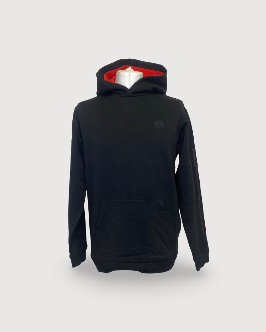 Moncler Logo Sleeve Hoodie Black/ Red S