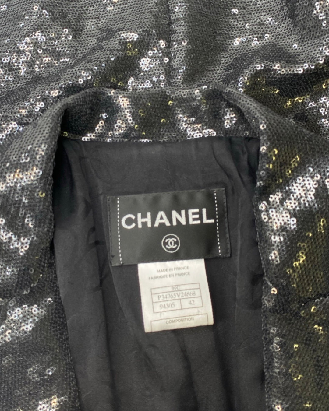 Black Chanel Sequin Jacket