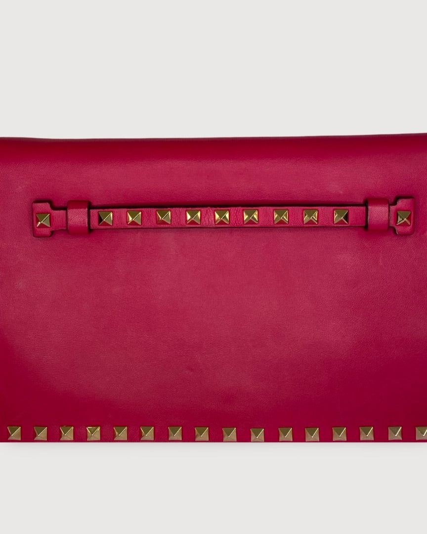 Valentino Rockstud Clutch Pink