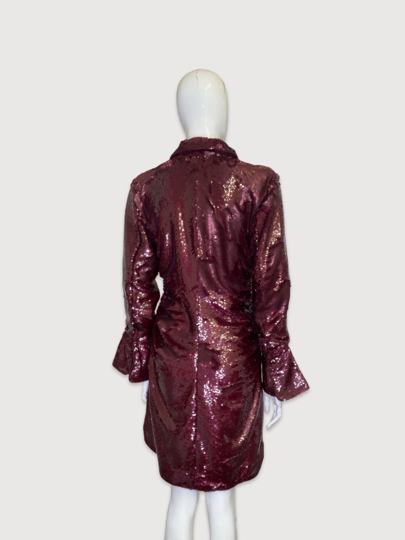 Burgundy ganni Sequin Dress, 38