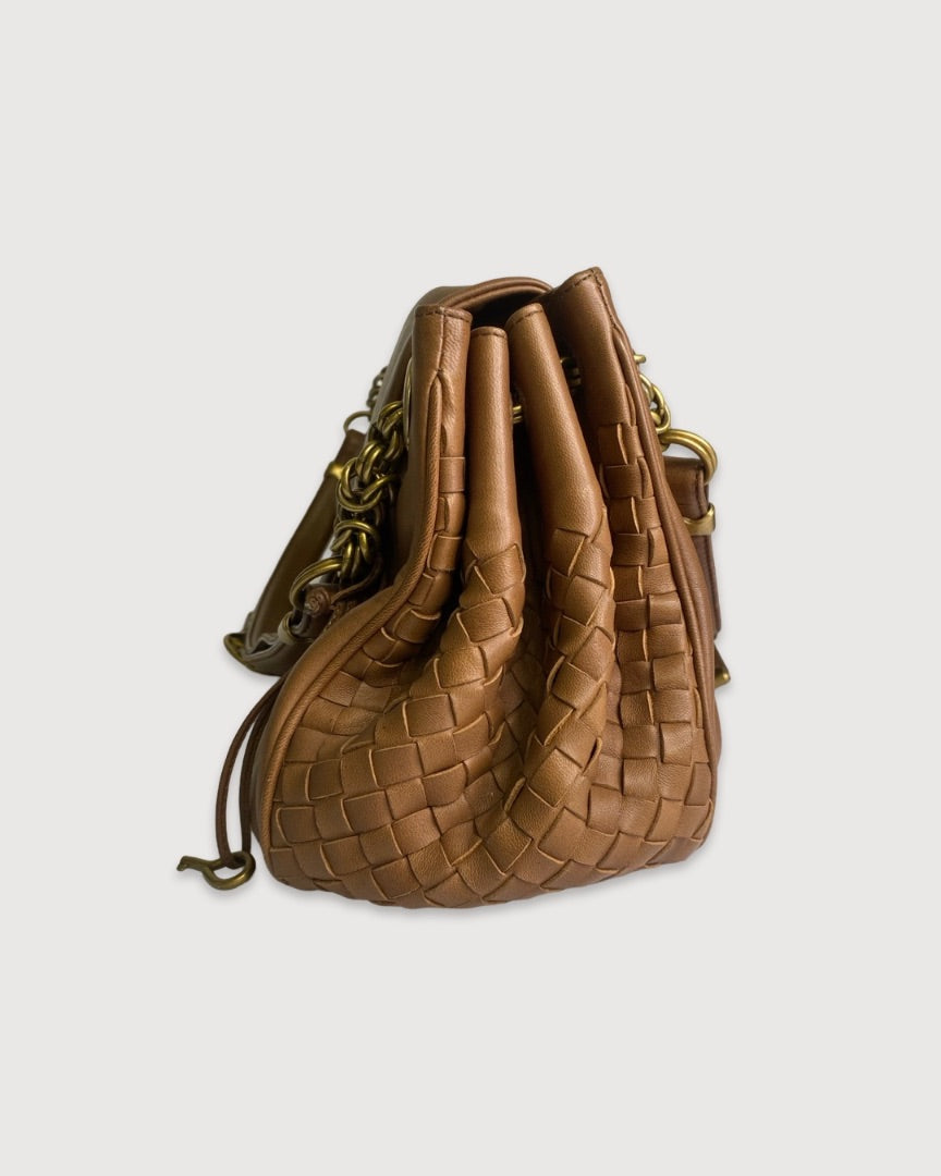 Brown Bottega Veneta Woven Sides Bag