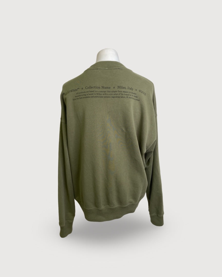 Off White Print Sweatshirt Green M