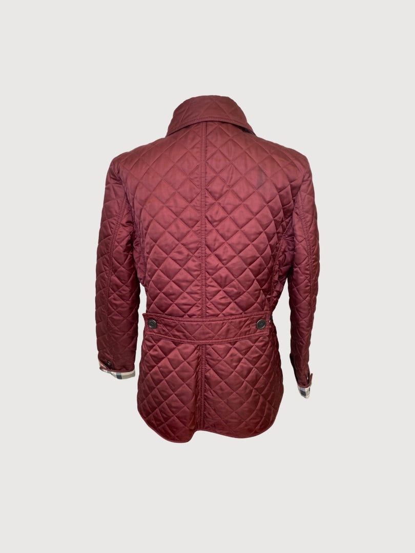 Burgundy Burberry Brit Jacket, L