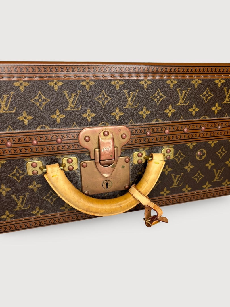 Brown Louis Vuitton Luggage, Alzer Shoe Trunk