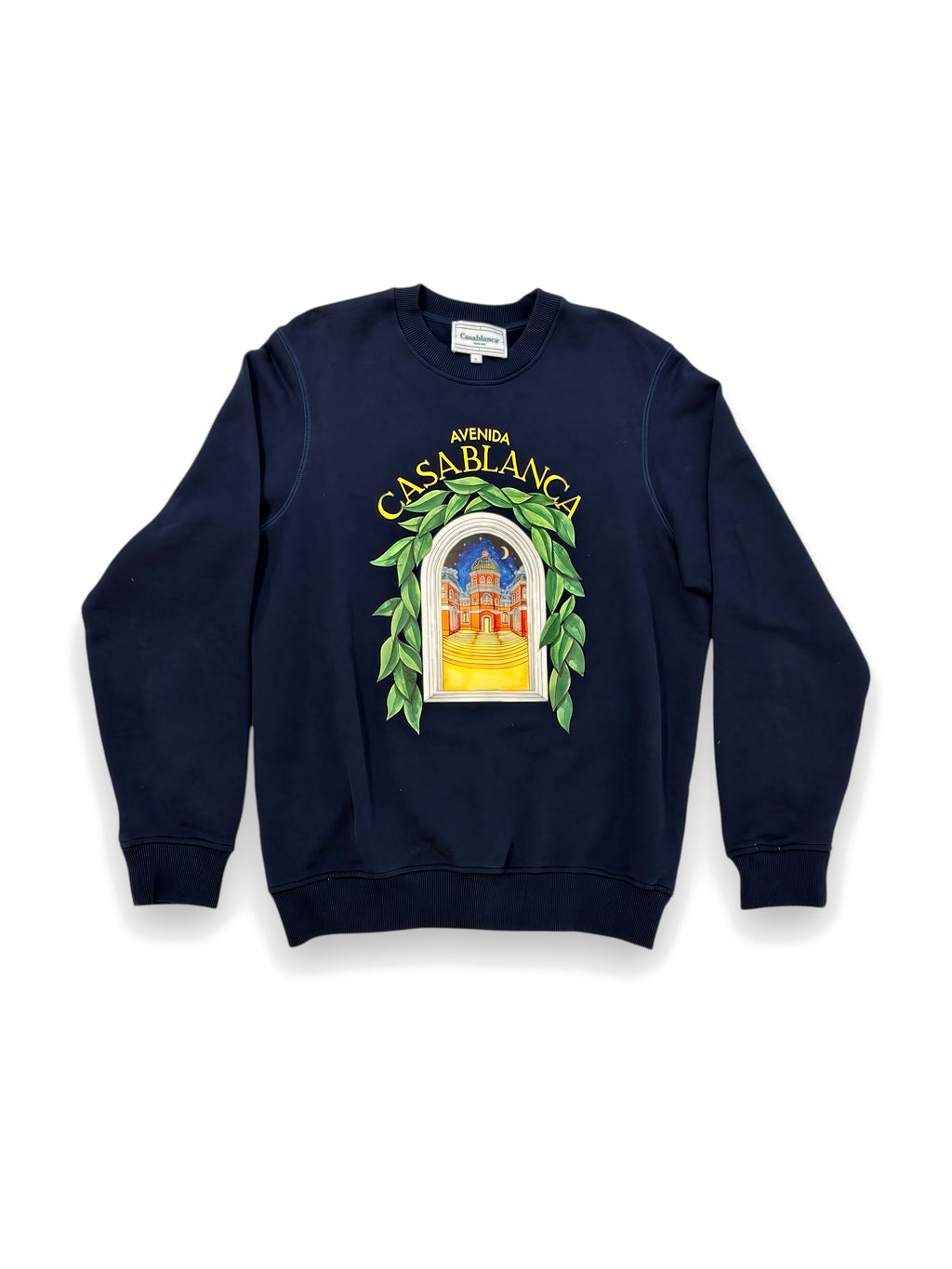 Casablanca navy logo print sweatshirt, front