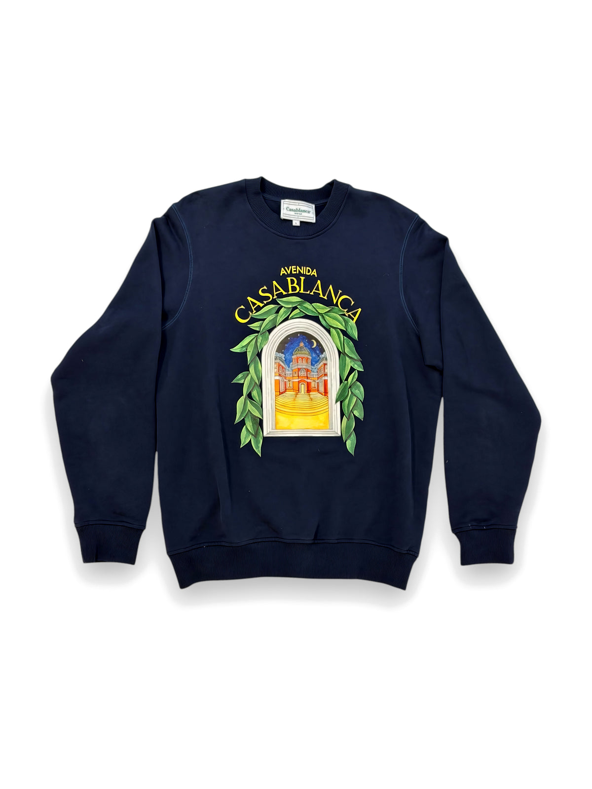 Casablanca navy logo print sweatshirt, front