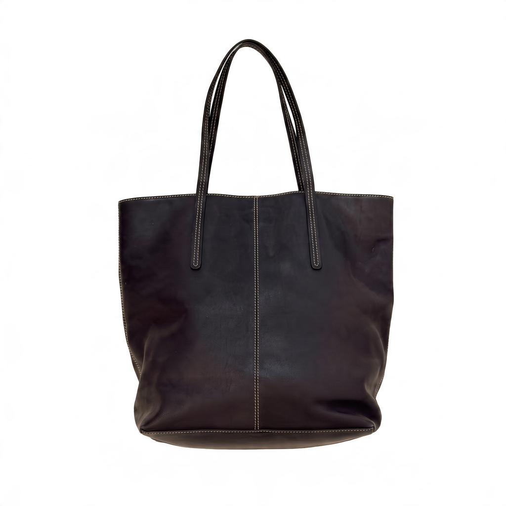 Tod’s navy leather tote bag, back view