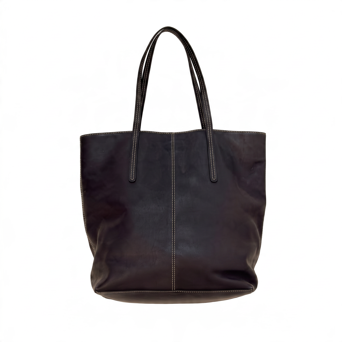 Tod’s navy leather tote bag, back view